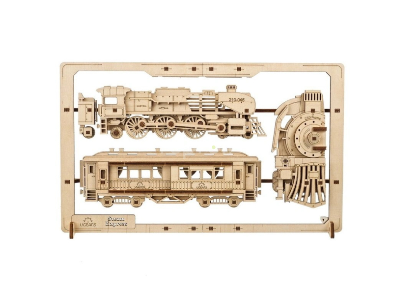 Ugears 2,5D drevené mechanické puzzle Parný expres