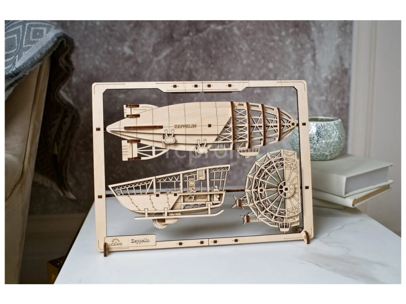 Ugears 2,5D drevené mechanické puzzle Vzducholoď Zeppelin