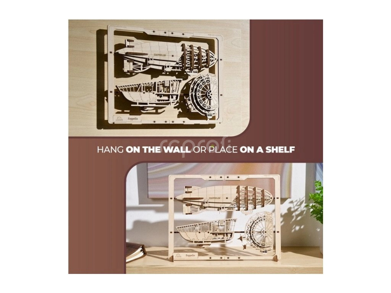 Ugears 2,5D drevené mechanické puzzle Vzducholoď Zeppelin