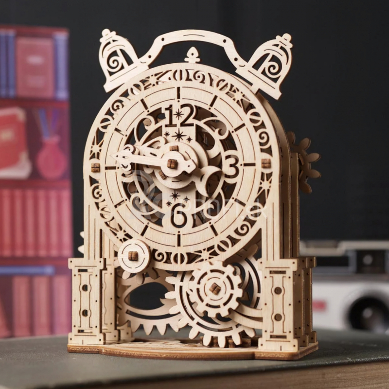 Ugears 3D drevené mechanické puzzle Dekoratívny budík