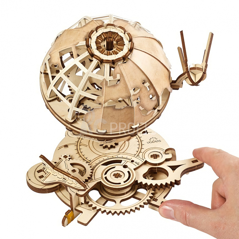 Ugears 3D drevené mechanické puzzle glóbus