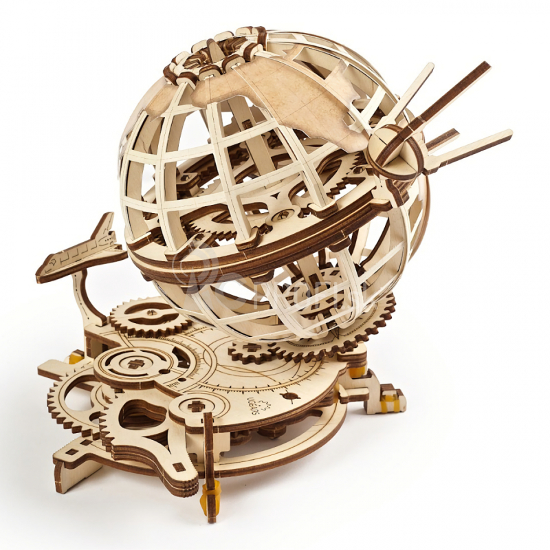 Ugears 3D drevené mechanické puzzle glóbus