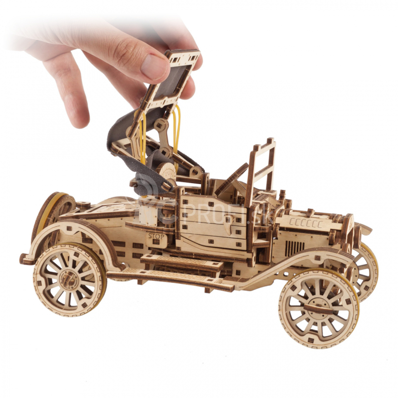 Ugears 3D drevené mechanické puzzle Historické auto UGR-T