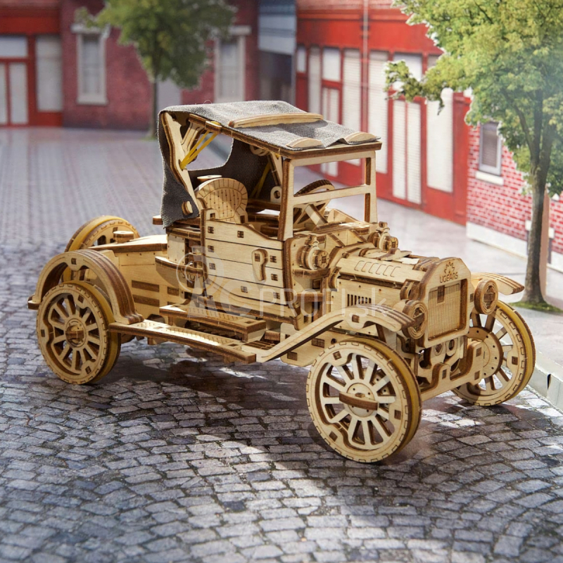 Ugears 3D drevené mechanické puzzle Historické auto UGR-T