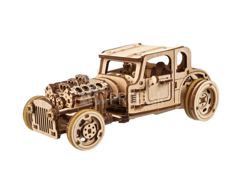 Ugears 3D drevené mechanické puzzle Hot Rod Furious