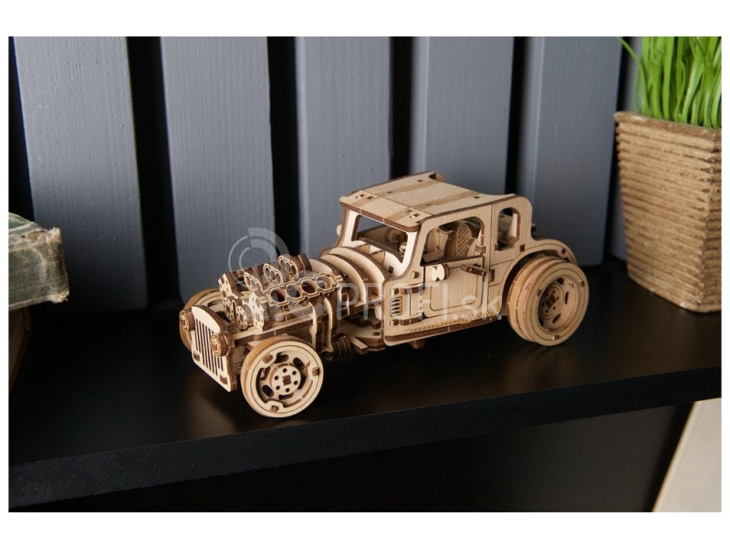 Ugears 3D drevené mechanické puzzle Hot Rod Furious