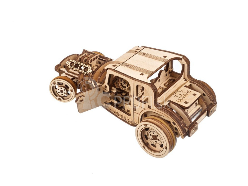 Ugears 3D drevené mechanické puzzle Hot Rod Furious