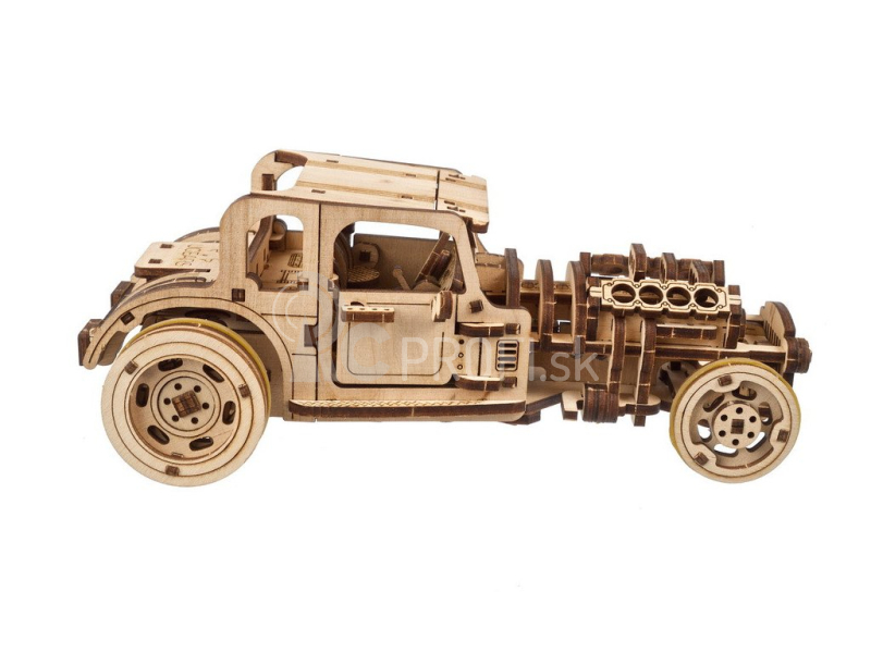 Ugears 3D drevené mechanické puzzle Hot Rod Furious