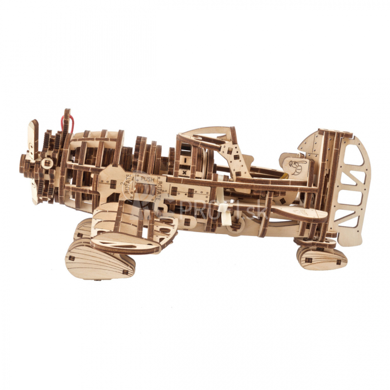 Ugears 3D drevené mechanické puzzle Lietadlo Mad Hornet