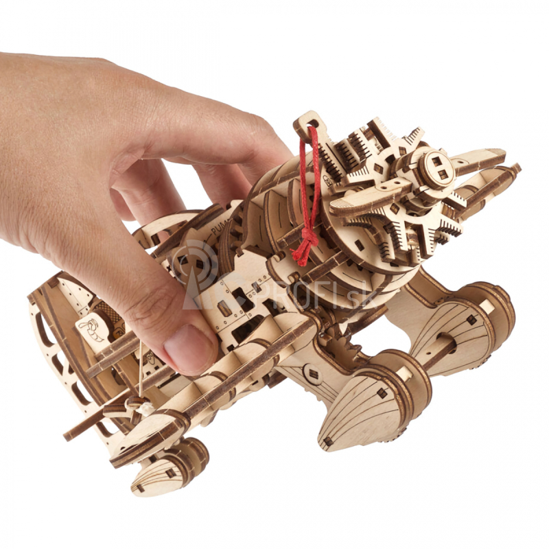 Ugears 3D drevené mechanické puzzle Lietadlo Mad Hornet