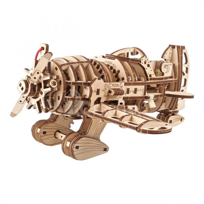 Ugears 3D drevené mechanické puzzle Lietadlo Mad Hornet