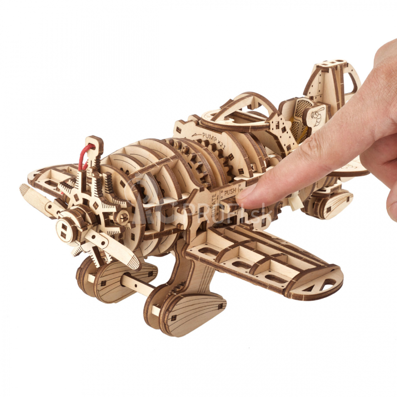 Ugears 3D drevené mechanické puzzle Lietadlo Mad Hornet