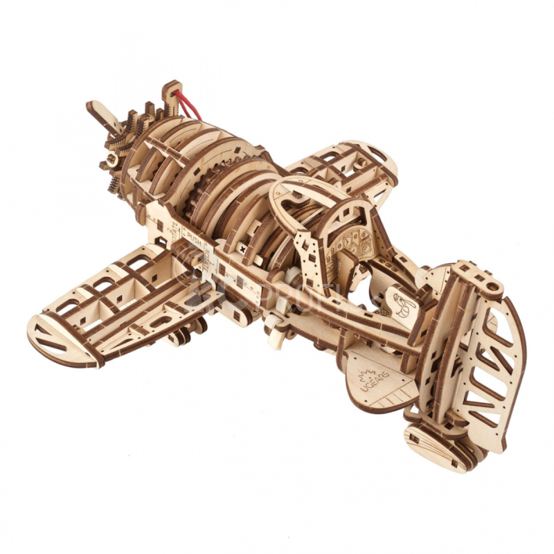 Ugears 3D drevené mechanické puzzle Lietadlo Mad Hornet