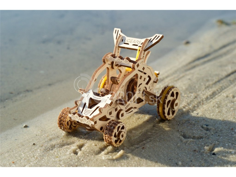 Ugears 3D drevené mechanické puzzle Mini Buggy