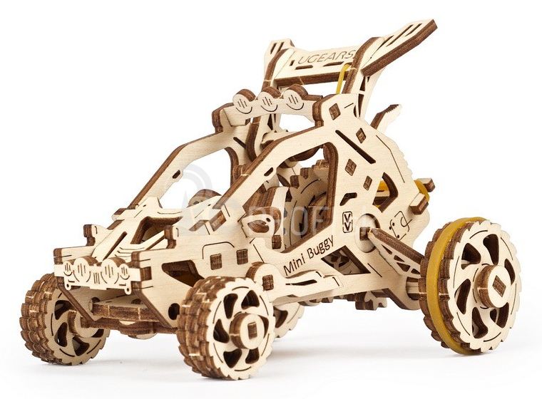 Ugears 3D drevené mechanické puzzle Mini Buggy