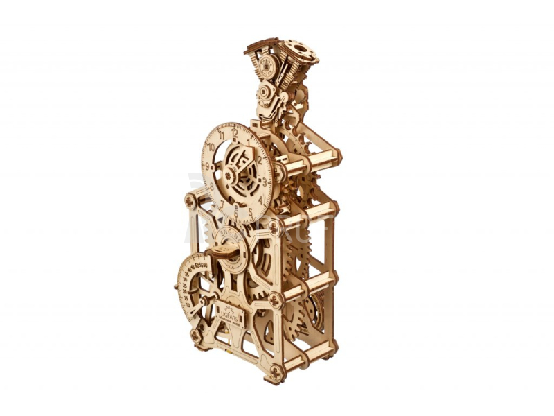 Ugears 3D drevené mechanické puzzle motorové hodiny