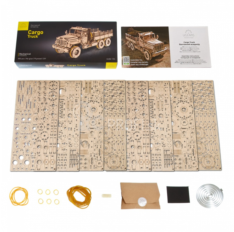 Ugears 3D drevené mechanické puzzle Nákladné auto CARGO