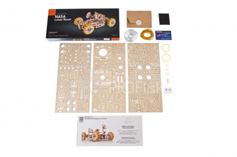 Ugears 3D drevené mechanické puzzle NASA, Lunárny rover