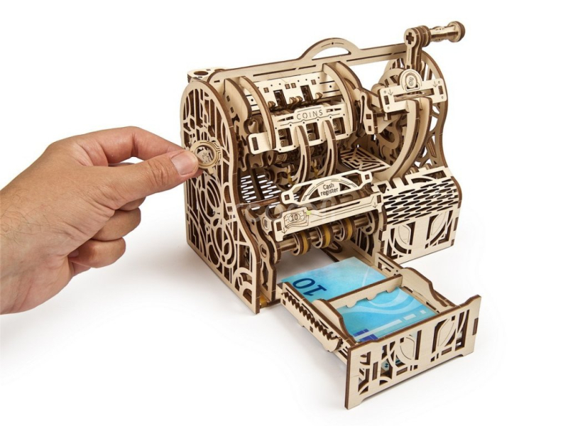 Ugears 3D drevené mechanické puzzle Pokladňa