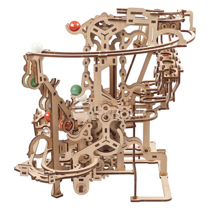 Ugears 3D drevené mechanické puzzle s guľôčkovou dráhou