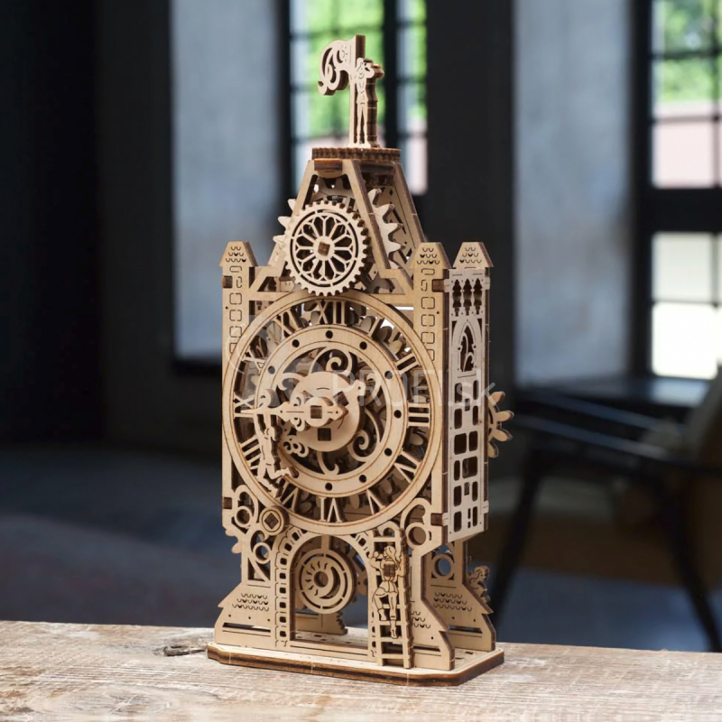 Ugears 3D drevené mechanické puzzle s vežovými hodinami