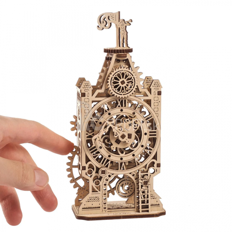 Ugears 3D drevené mechanické puzzle s vežovými hodinami