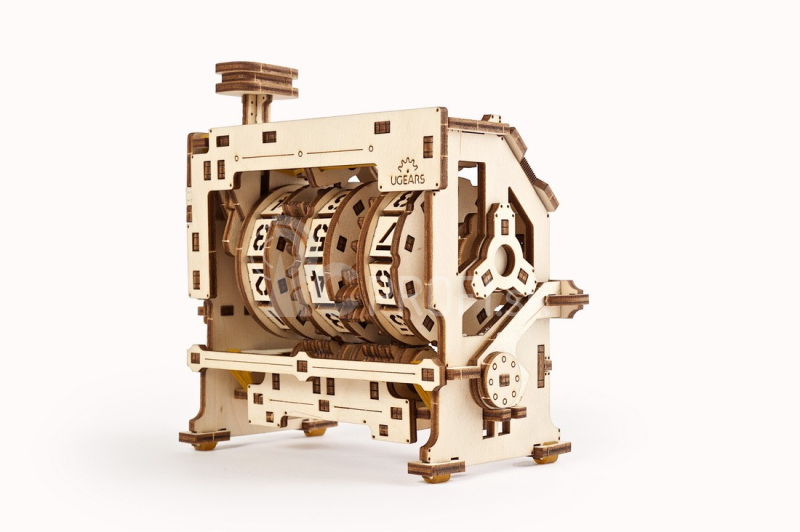 Ugears 3D drevené mechanické puzzle STEM clicker counter