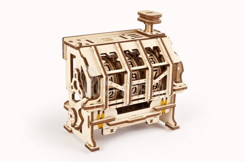 Ugears 3D drevené mechanické puzzle STEM clicker counter