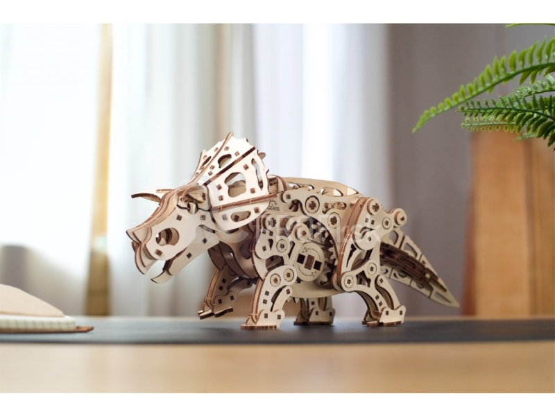 Ugears 3D drevené mechanické puzzle Triceratops