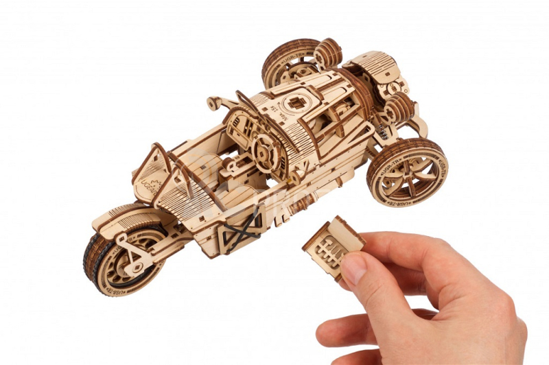 Ugears 3D drevené mechanické puzzle trojkolka UGR-S