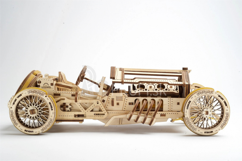 Ugears 3D drevené mechanické puzzle U9 Auto (Grand Prix)