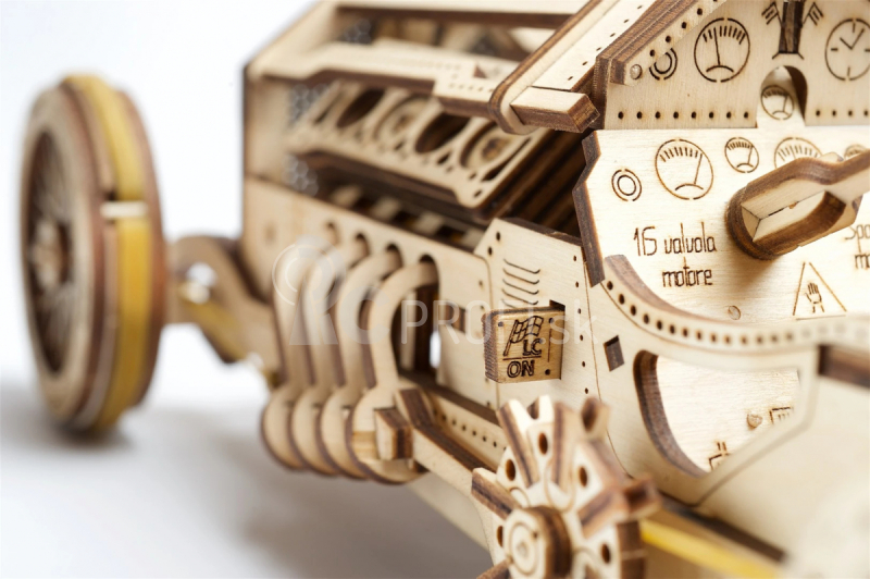 Ugears 3D drevené mechanické puzzle U9 Auto (Grand Prix)