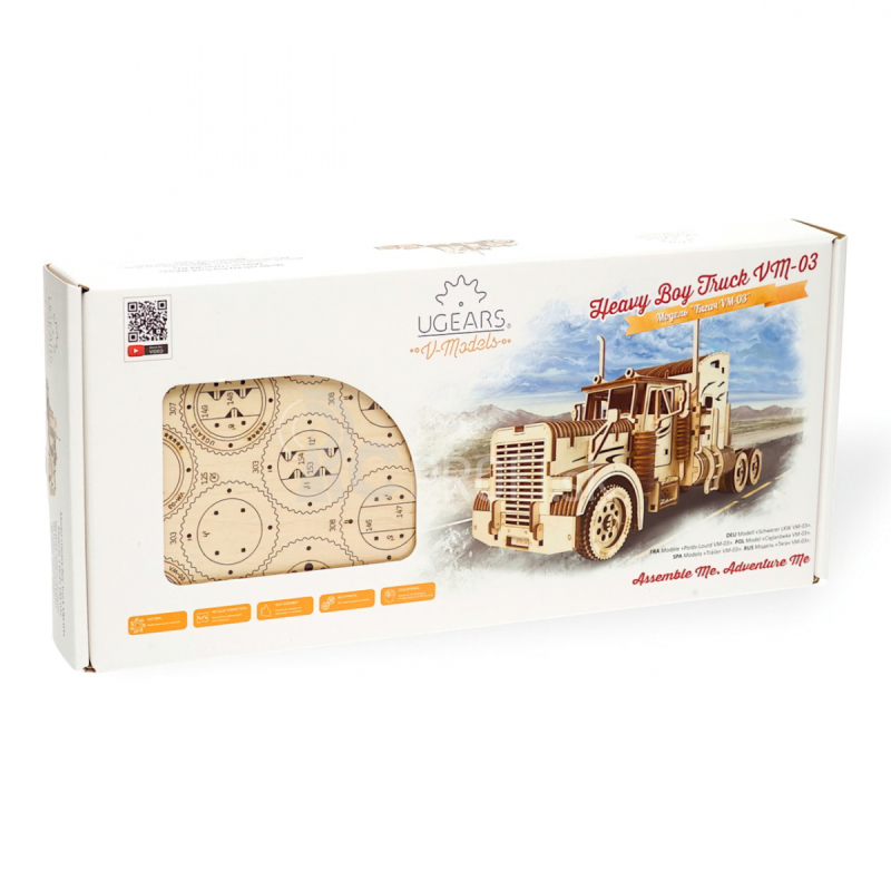 Ugears 3D drevené mechanické puzzle VM-03 Heavy Boy Tractor