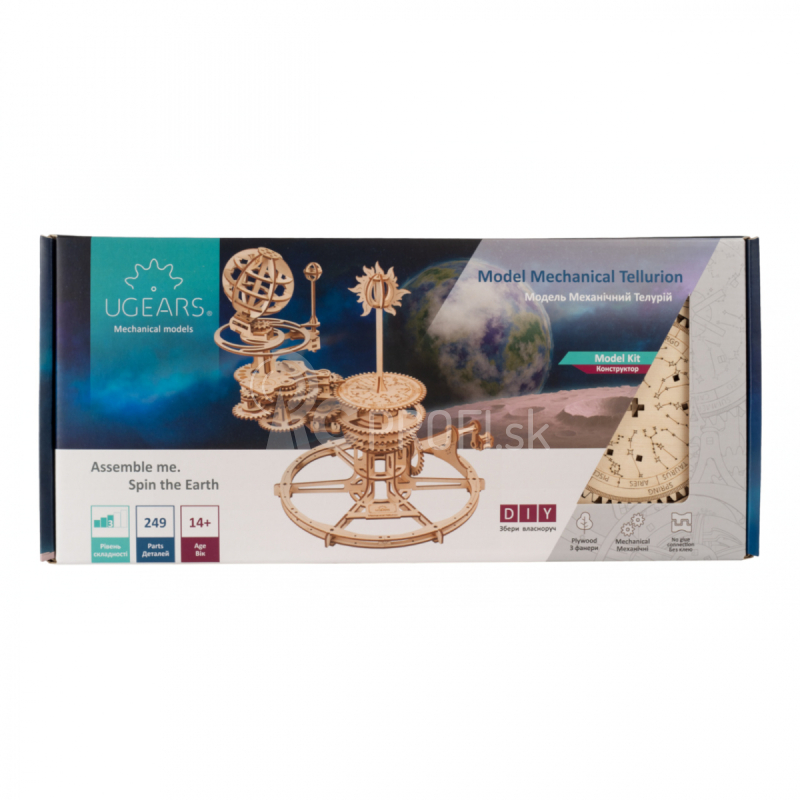 Ugears Tellurium 3D drevené mechanické puzzle