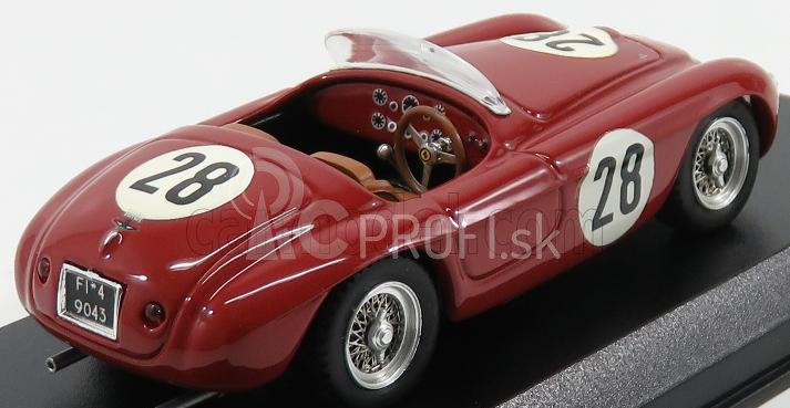 Umelecký model Ferrari 166 Mm Barchetta N 28 (podvozok N 0790) 6. trieda Veľká cena Portugalska 1952 C.biondetti 1:43 Červená