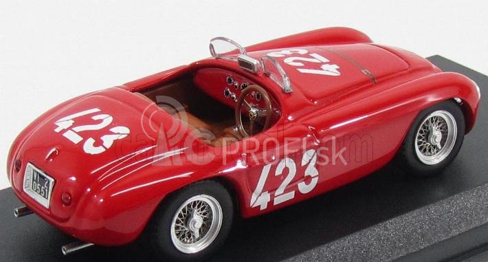 Umelecký model Ferrari 166mm Barchetta Spider Ch.0034 N 423 Winner Giro Di Sicilia 1952 Marzotto - Marini 1:43 Red