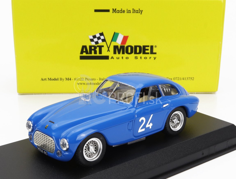 Umelecký model Ferrari 195s 2.3l V12 Touring Berlinetta N 24 Winner Coppa Inter-europa Monza 1953 Giulio Musitelli 1:43 Modrá