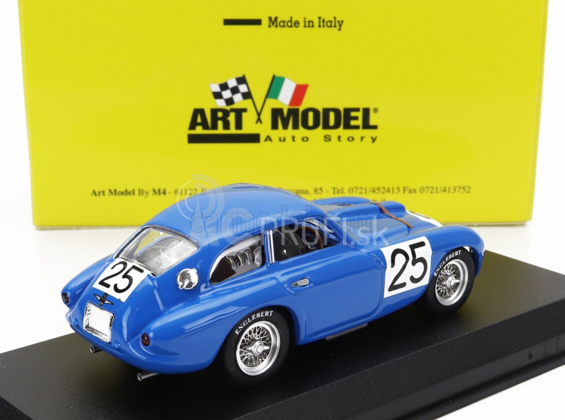 Umelecký model Ferrari 195s 2.3l V12 Touring Berlinetta Team Luigi Chinetti N 25 24h Le Mans 1950 Raymond Sommer - Dorino Serafini 1:43 Modrá