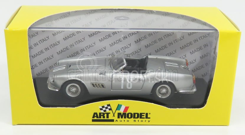 Umelecký model Ferrari 250 California Lwb Spider America Ch.1451 N 18 Winner Nassau Memorial Trophy Race 1959 B.grossman 1:43 Strieborný