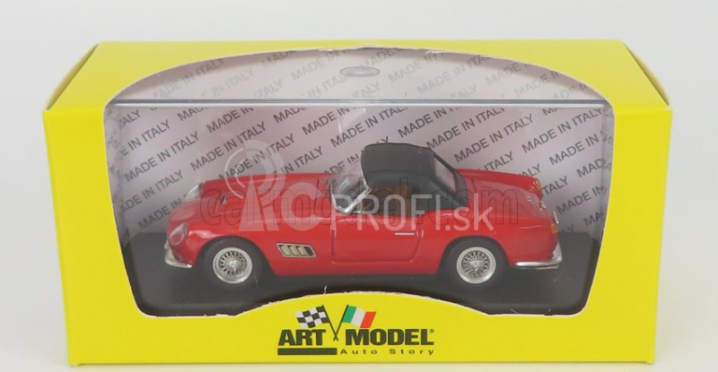 Umelecký model Ferrari 250 Lwb California Long Nose Spider Closed 1960 1:43 Red Black