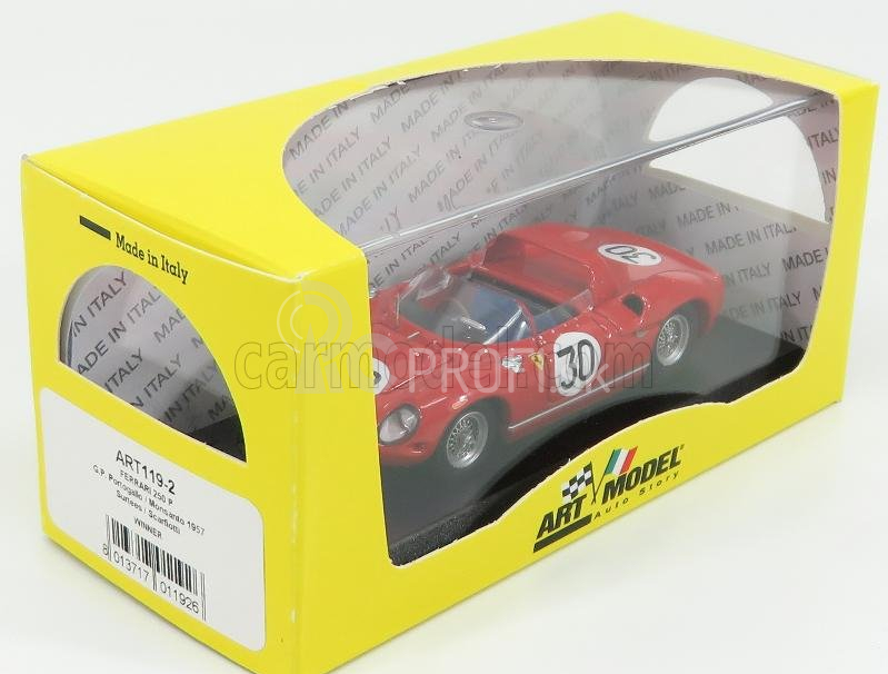 Umelecký model Ferrari 250p Spider Ch.0810 N 30 Winner 12h Sebring 1963 Surtees - Scarfiotti 1:43 Red