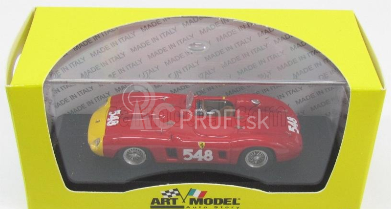 Umelecký model Ferrari 290mm Spider N 548 Winner Mille Miglia 1956 E.castellotti 1:43 Červená žltá