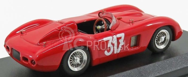 Umelecký model Ferrari 500tr Spider Ch.0610 N 317 Giro Di Sicilia 1956 G.starrabba 1:43 Červeno-žltá