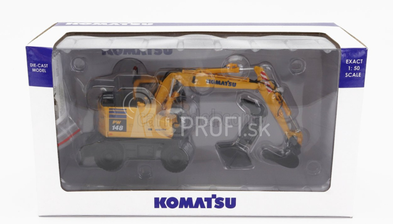 Universal hobbies Komatsu Pw148 Ruspa Gommata - traktorový škrabák 1:50 žltá čierna