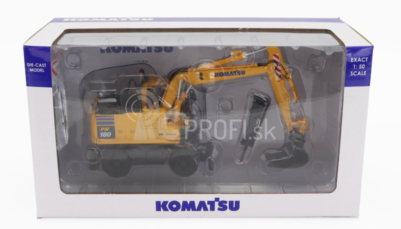 Universal hobbies Komatsu Pw180 Escavatore Gommato - Traktor Bagr 1:50 žltá čierna