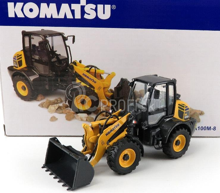 Universal hobbies Komatsu Wa100m Ruspa Gommata Traktor - škrabák 1:50 žltá čierna