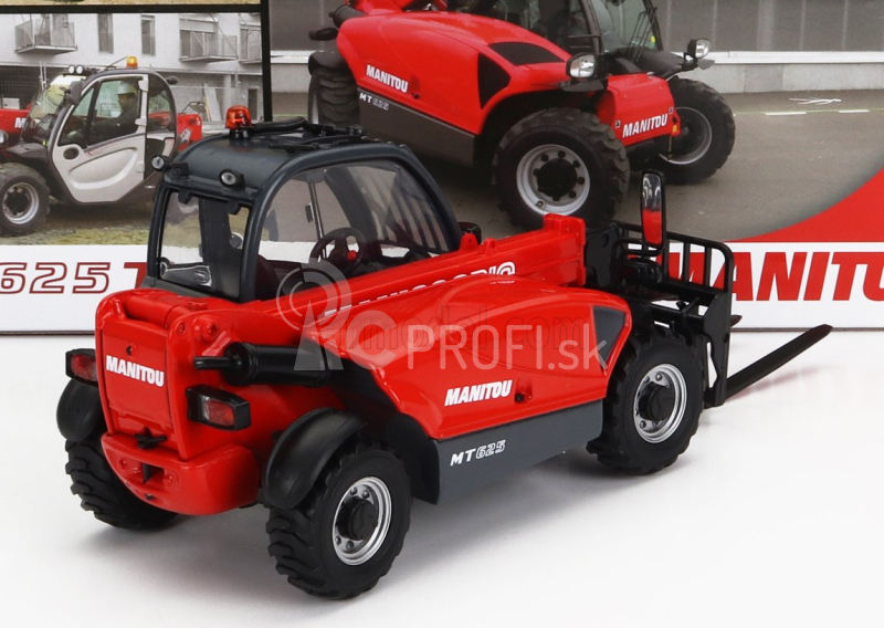 Universal hobbies Manitou Mt625t Comfort Teleskopický traktor - Elevatore 1:32 Červená strieborná