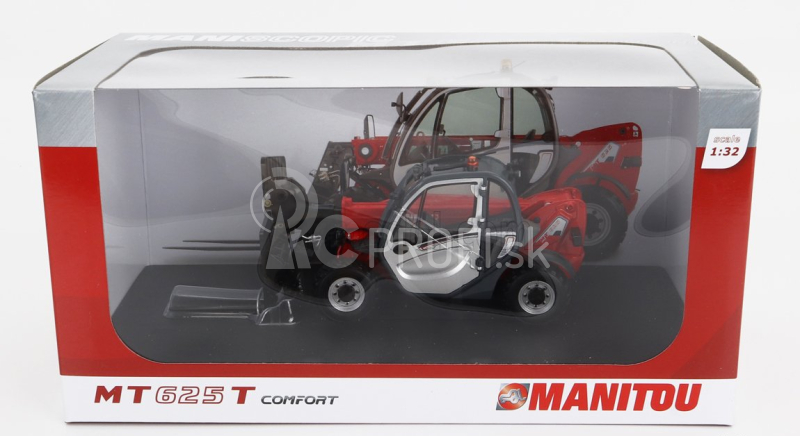 Universal hobbies Manitou Mt625t Comfort Teleskopický traktor - Elevatore 1:32 Červená strieborná