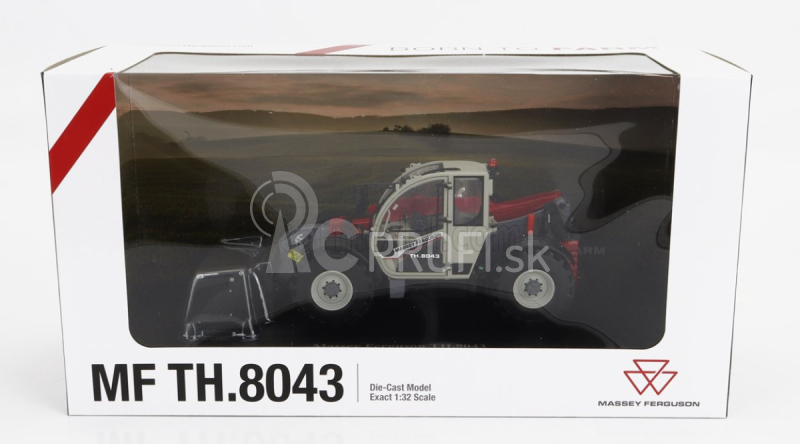 Universal hobbies Massey ferguson Mf Th.8043 Teleskopický traktor - Elevatore 1:32 Červená sivá