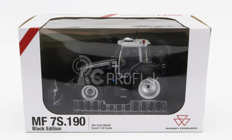 Universal hobbies Massey ferguson Mf7s.190 Tractor Black Edition 2022 1:32 Black Silver